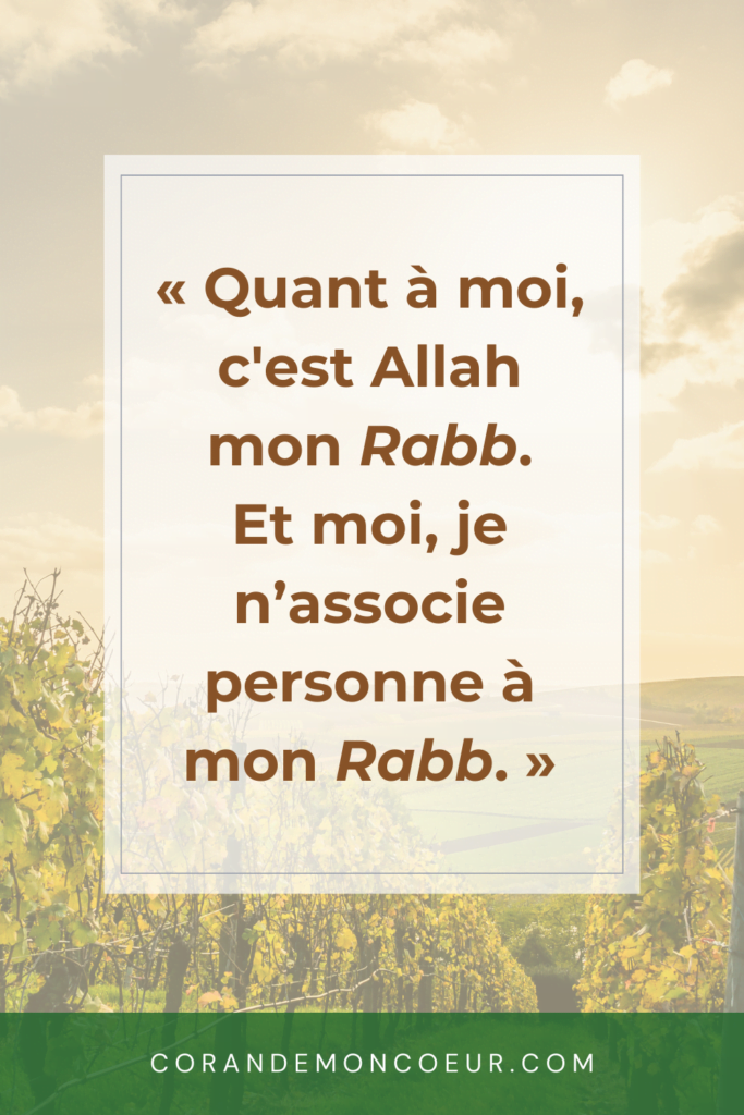 illustration d'une citation extraite de la sourate al kahf
