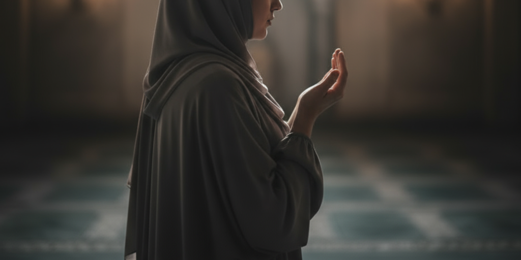 femme musulmane faisant une invocation